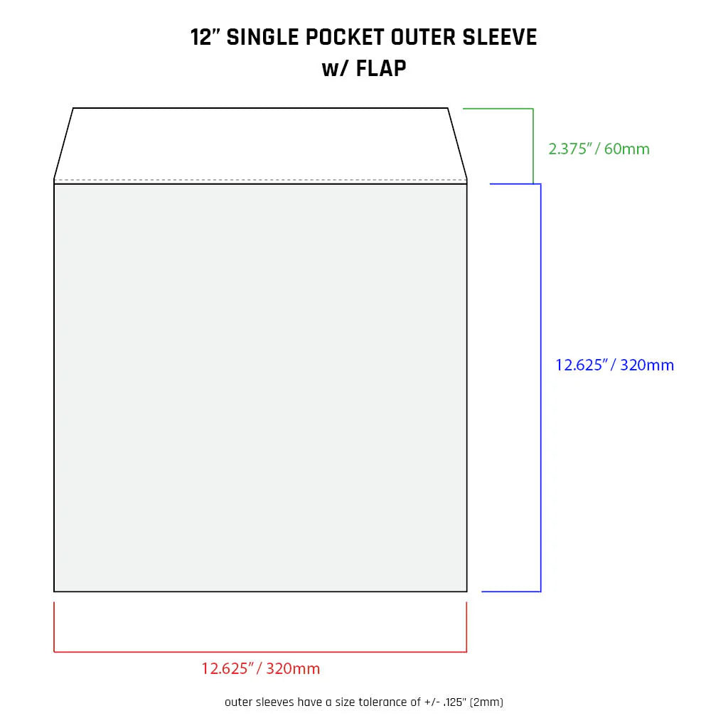 12" Single Pocket Outer Sleeve With Flap - 4mil