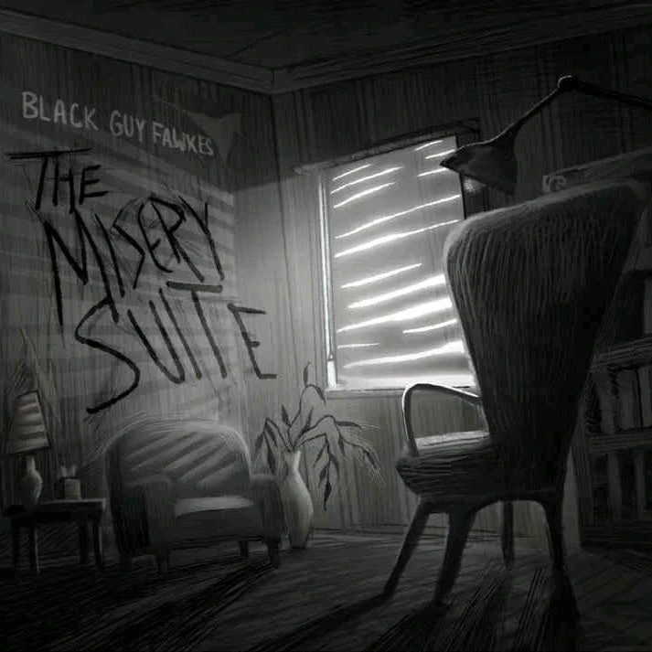 Black Guy Fawkes - The Misery Suite (White)