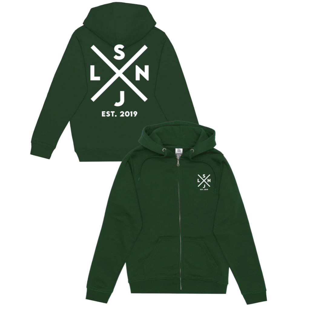 Le Noise - Cross Logo Zipped Hoodie (Green)