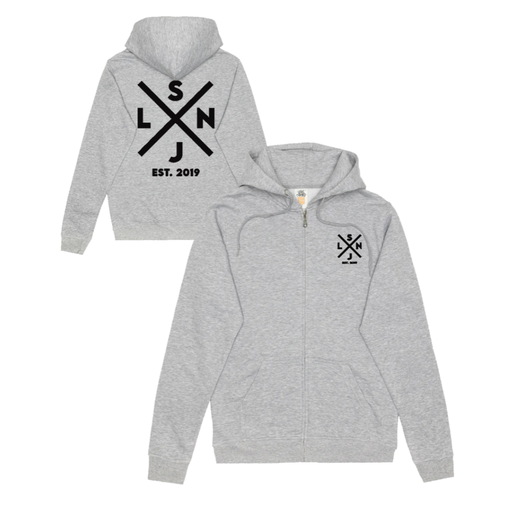 Le Noise - Cross Logo Zipped Hoodie (Grey)