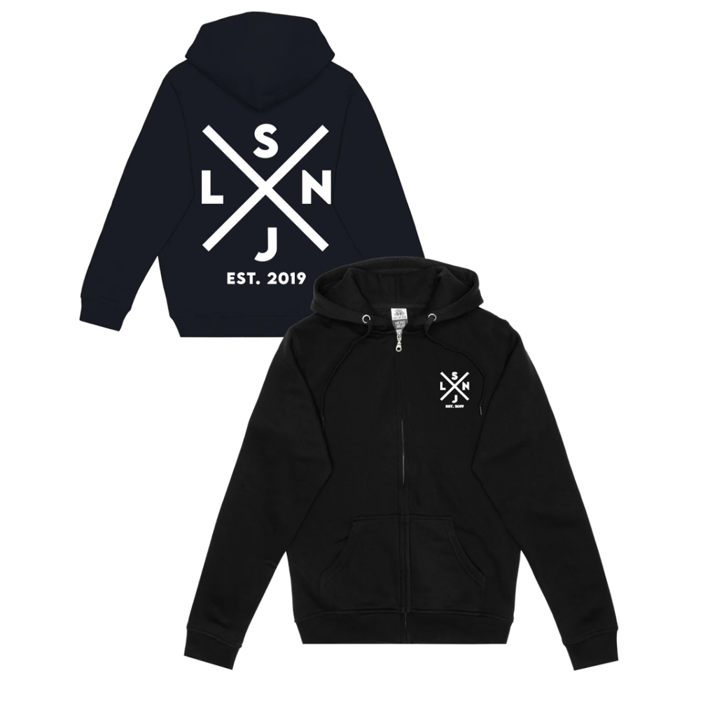 Le Noise - Cross Logo Zipped Hoodie (Black)